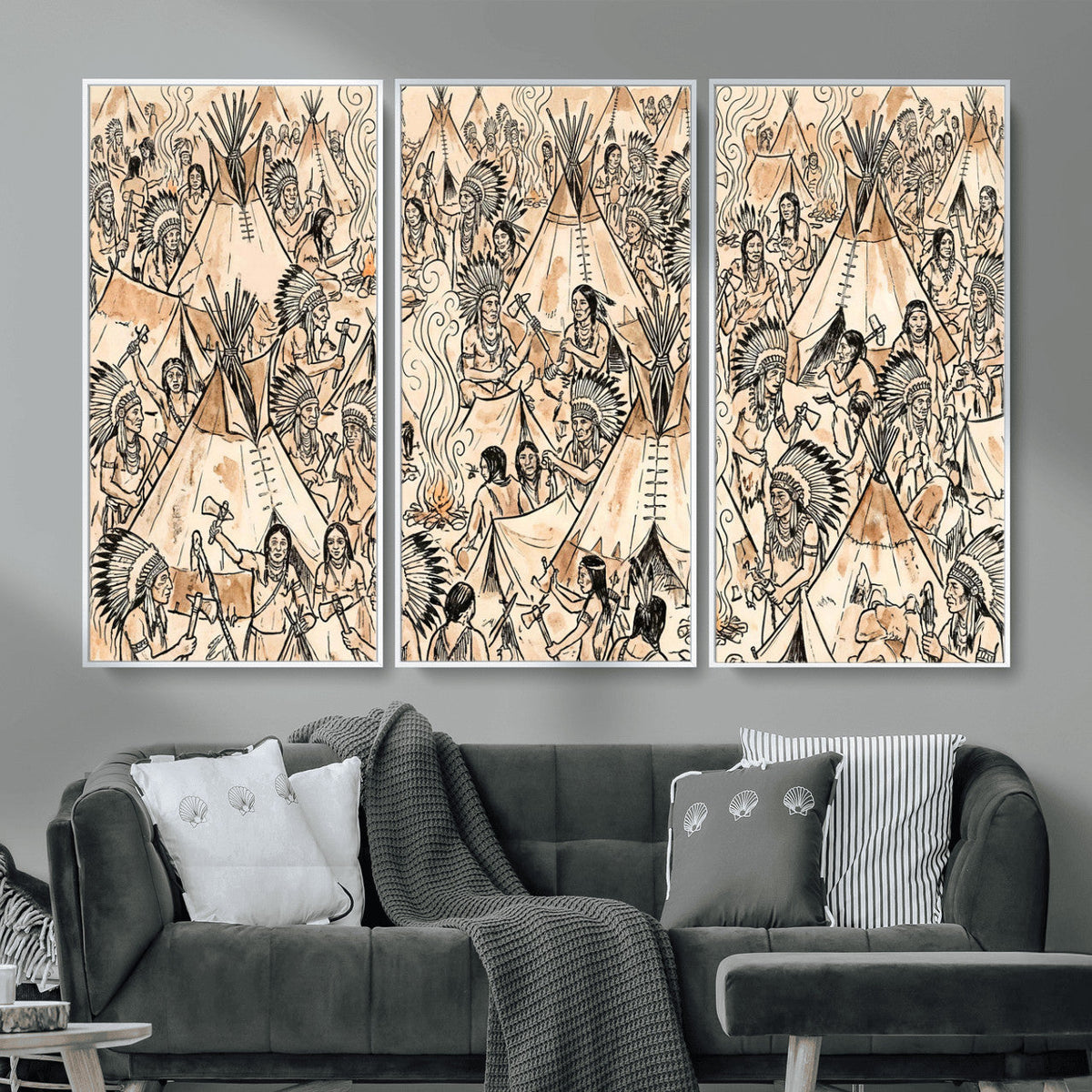 Native American Indian Wall Art Canvas Print - Abstract
