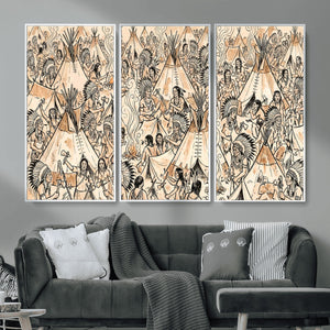 Native American Indian Wall Art Canvas Print - Abstract