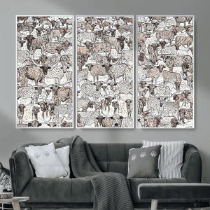 Abstract Texas Cow Wall Art Canvas Print - Farm Longhorn