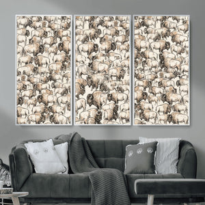 American Bison Canvas Print - Abstract Buffalo Wall Art