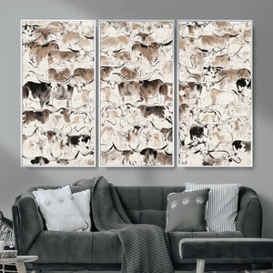 Abstract Texas Cow Canvas Print for Cabin and Western Home