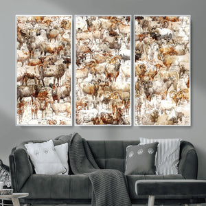 Farmhouse Bighorn Sheep Wall Art Canvas Print - Abstract