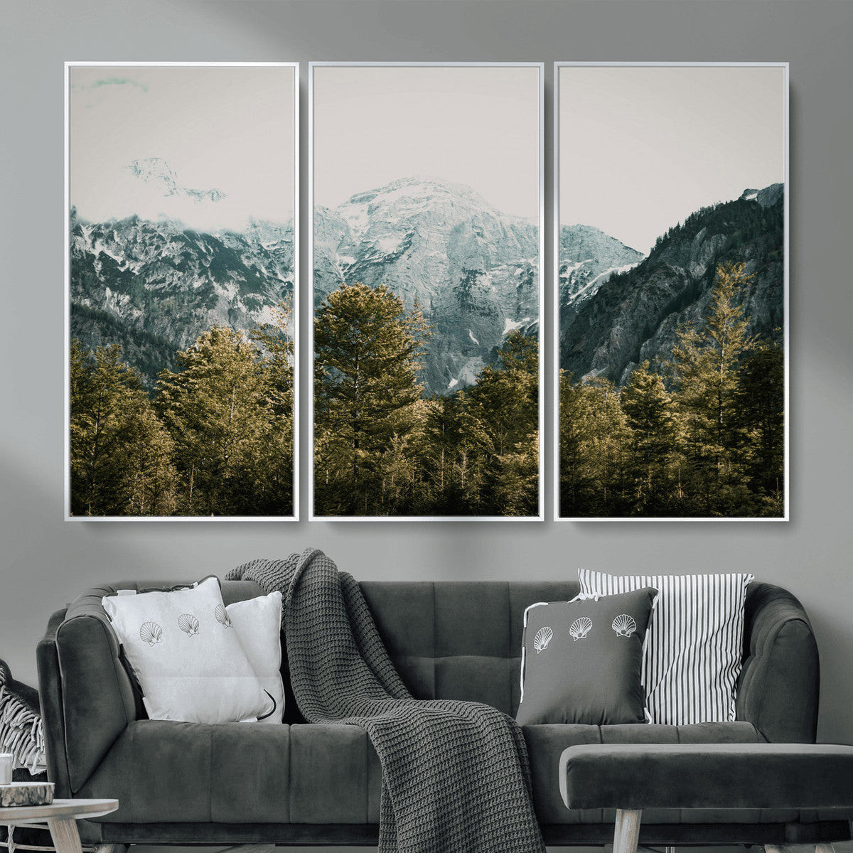 Mountain Forest Wall Art Canvas Print, Alpine Landscape