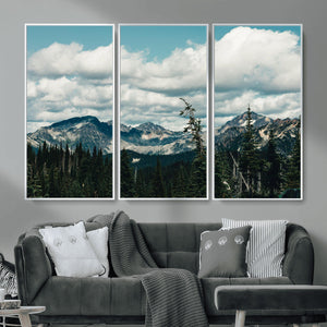 Mountain Forest Wall Art Canvas Print, Alpine Pine Tree