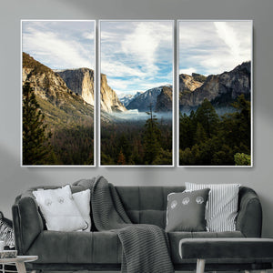 Yosemite Valley Mountain Wall Art Canvas Print, Granite