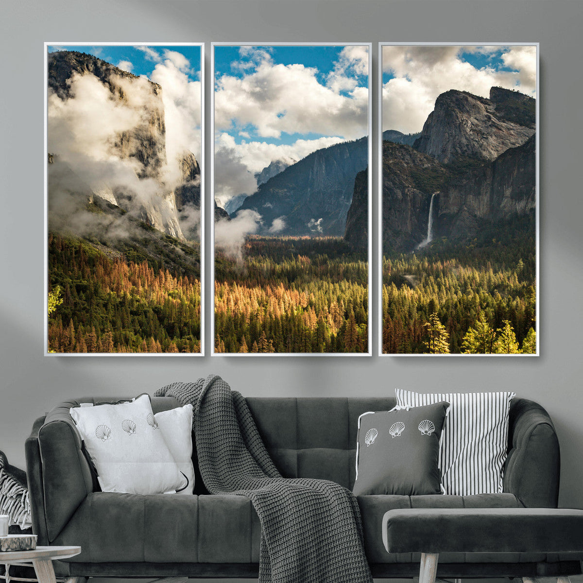 Yosemite Valley River Wall Art Canvas Print
