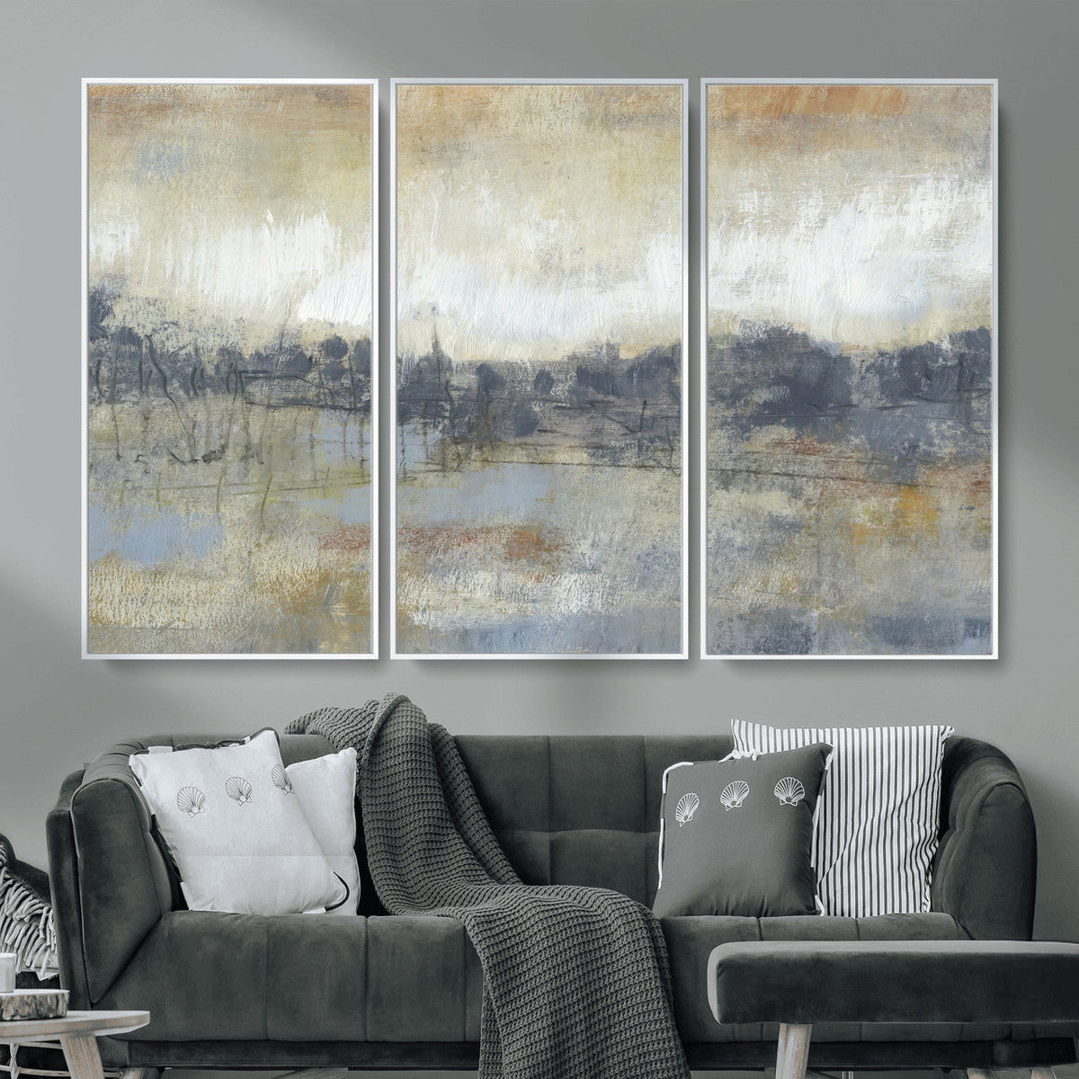 Abstract Neutral Landscape Painting Wall Art