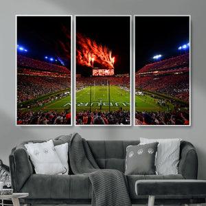 Auburn Stadium Wall Art Canvas Print, College Football Night