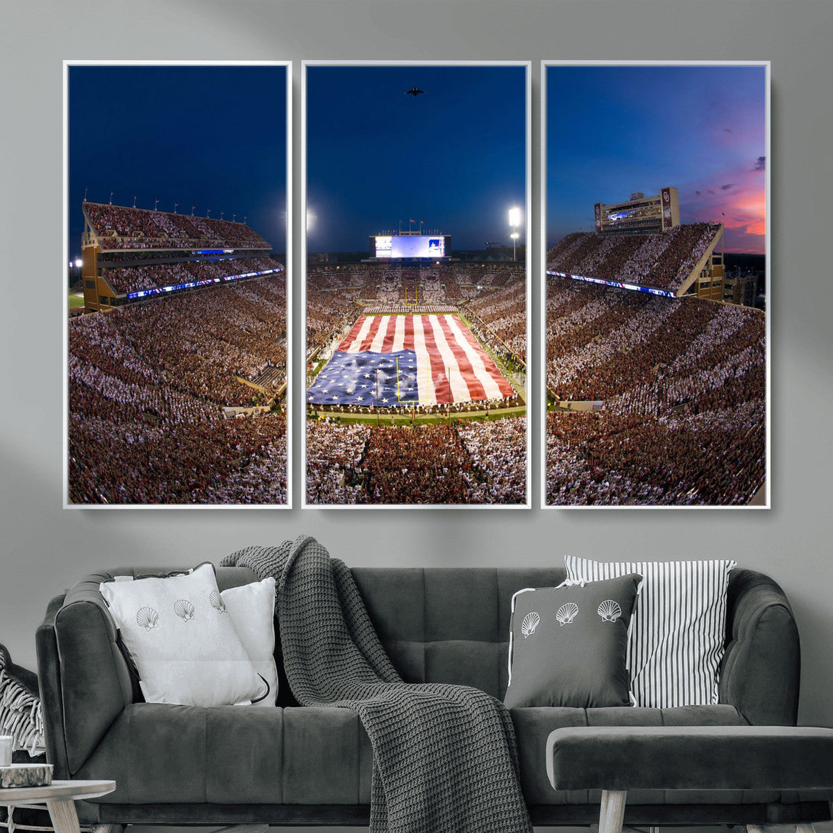 Oklahoma Sooners Memorial Stadium Wall Art Canvas Print,