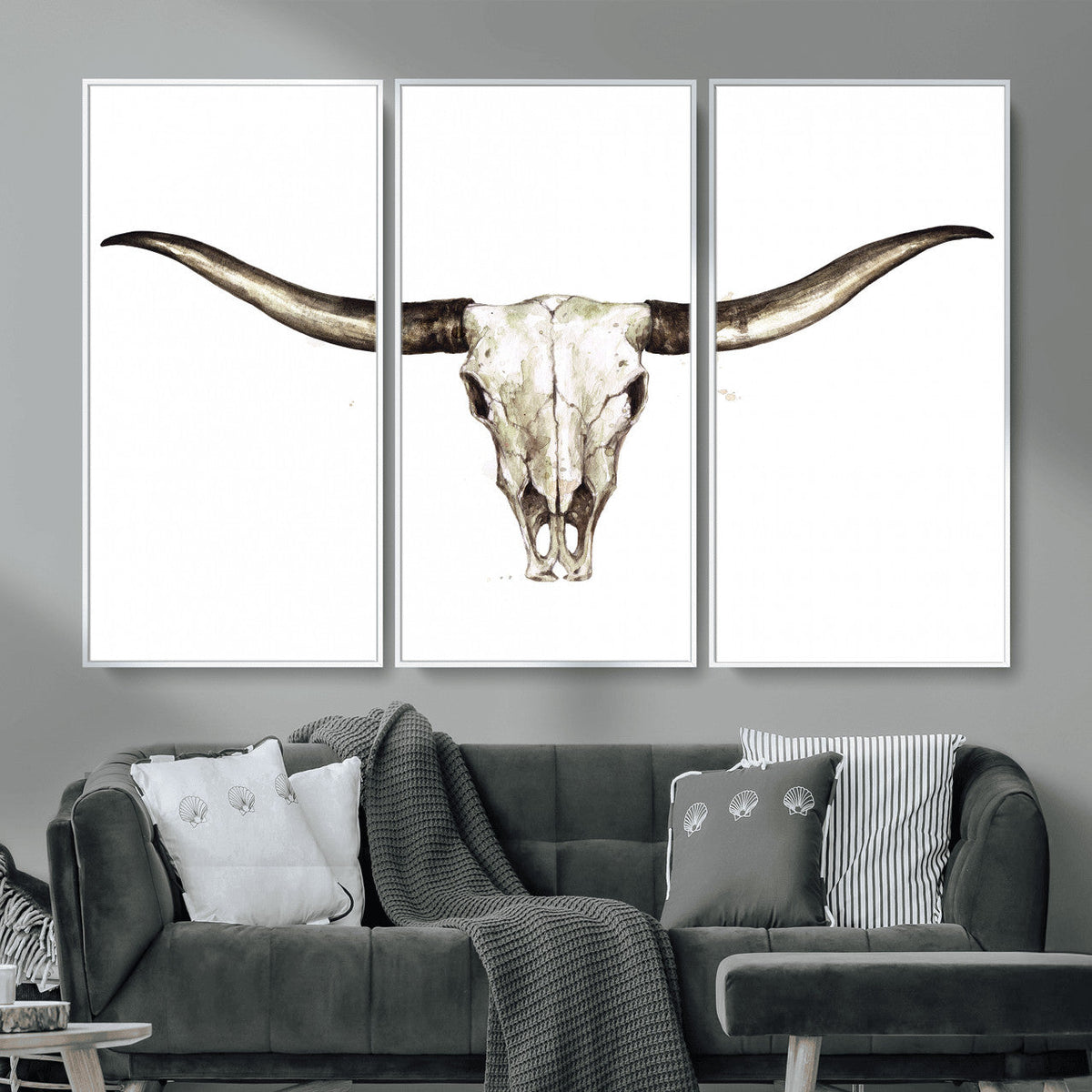 Longhorn Skull Wall Art Canvas Print – Rustic Western