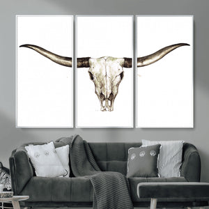Longhorn Skull Wall Art Canvas Print – Rustic Western