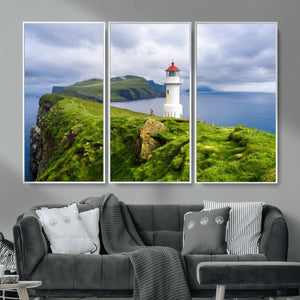 Cliffside Lighthouse Wall Art Canvas Print – Coastal