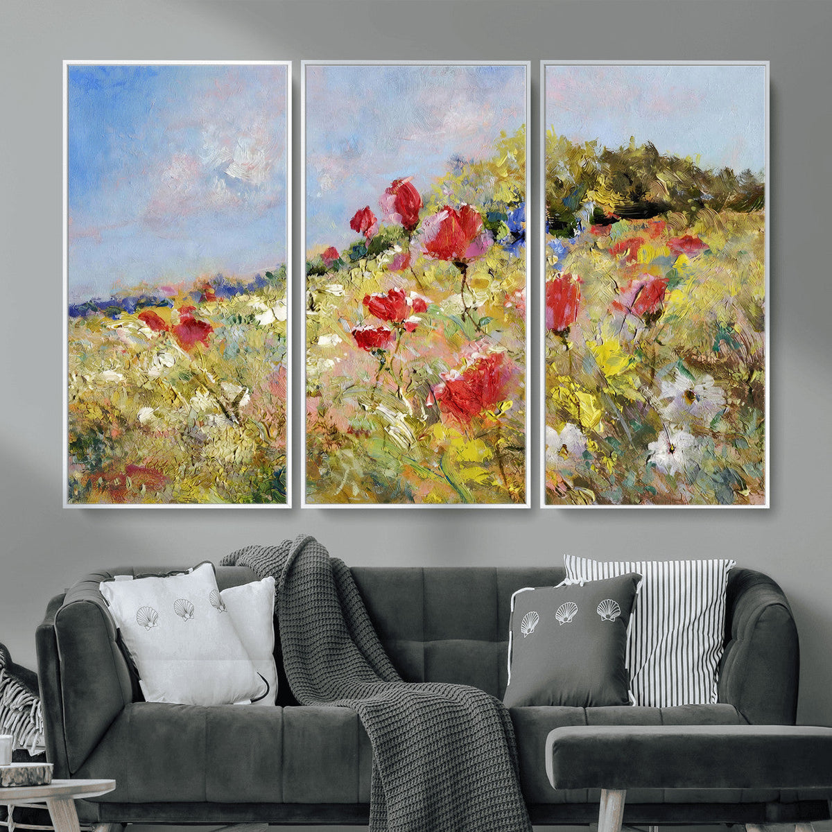 Abstract Mountain Landscape Wall Art Canvas Print – Textured