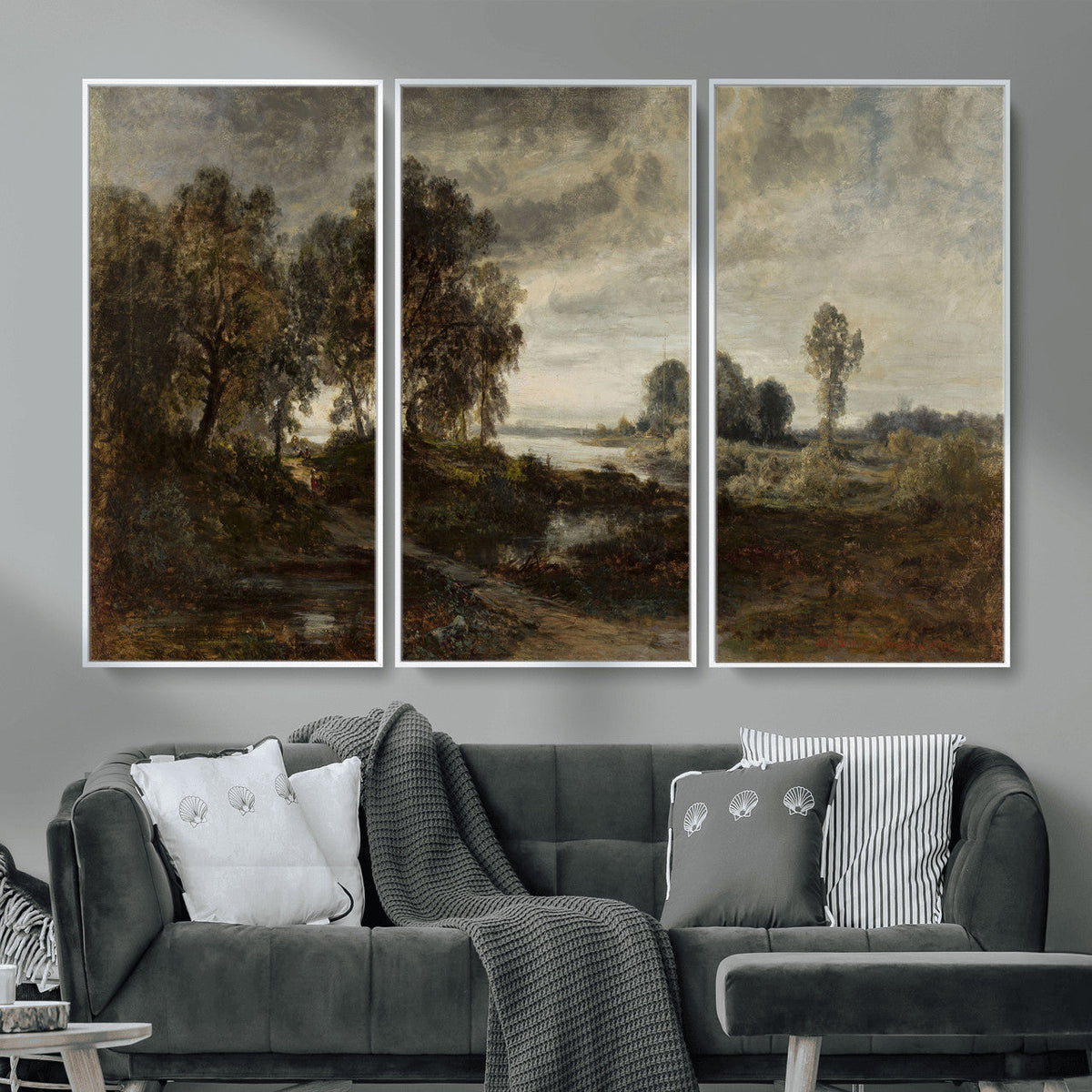 Adolf Dressler Landscape of the Oder River Wall Art Canvas