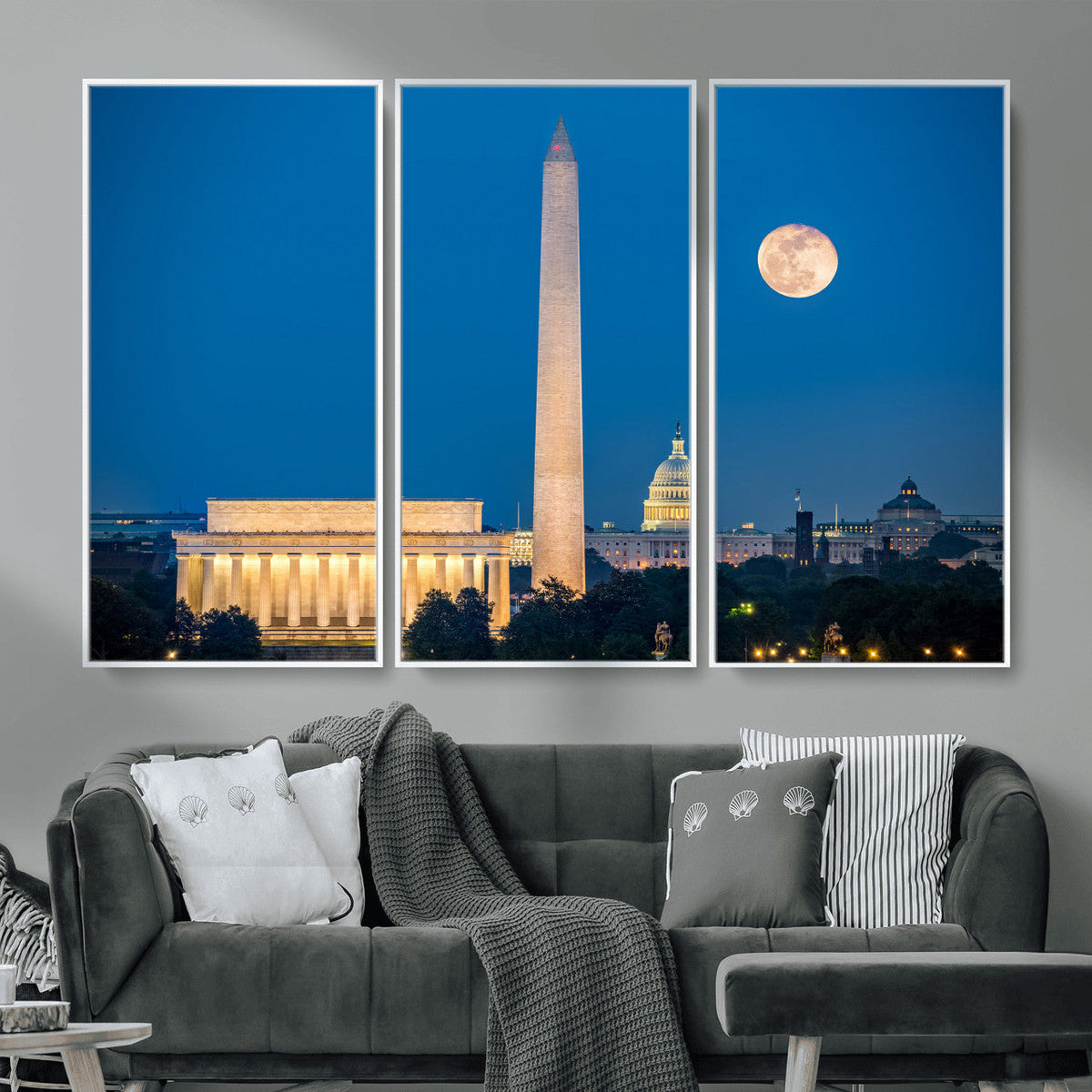 Washington DC Skyline Wall Art Canvas Print – Lincoln