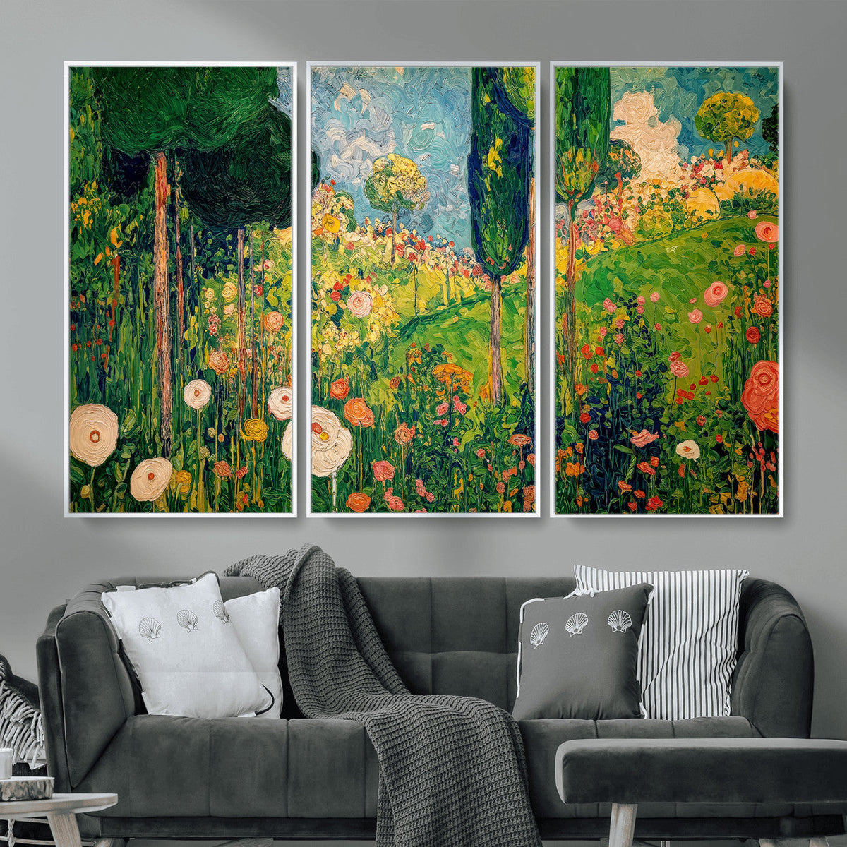 Gustav Klimt Boho Mountain Landscape Large Wall Art,