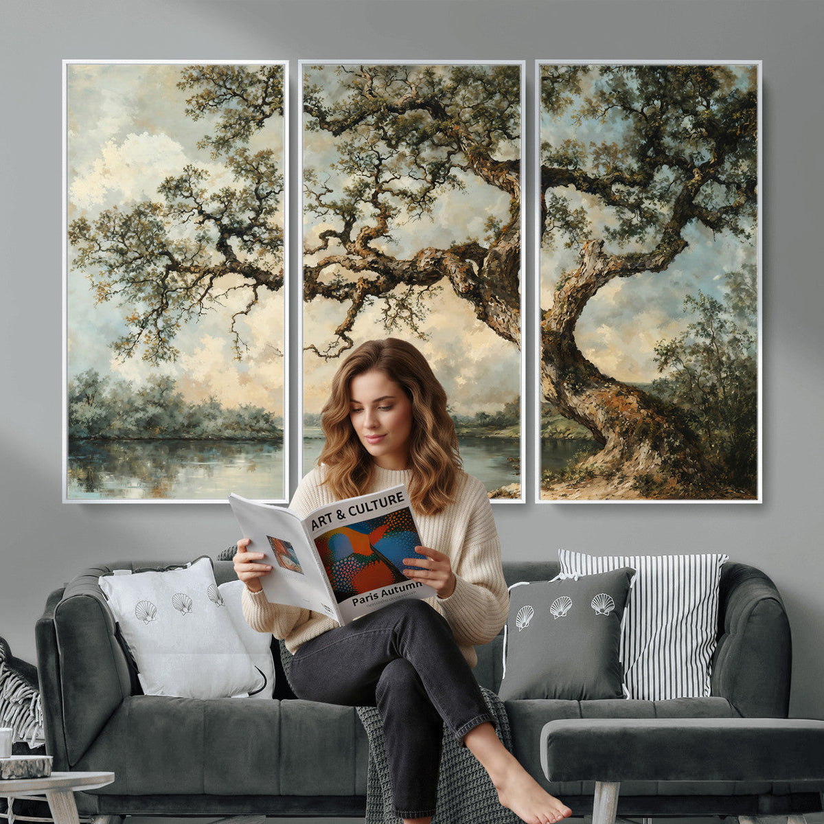 Old Oak Tree Canvas Wall Art, Turner Inspired Romantic