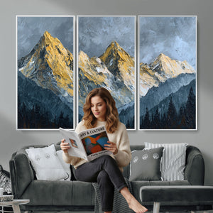Abstract Mountain Wall Art Canvas Print Modern Landscape Painting Print