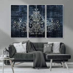 Dark Chandelier Wall Art Canvas Print