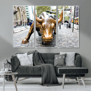 Charging Bull Wall Art Canvas Print