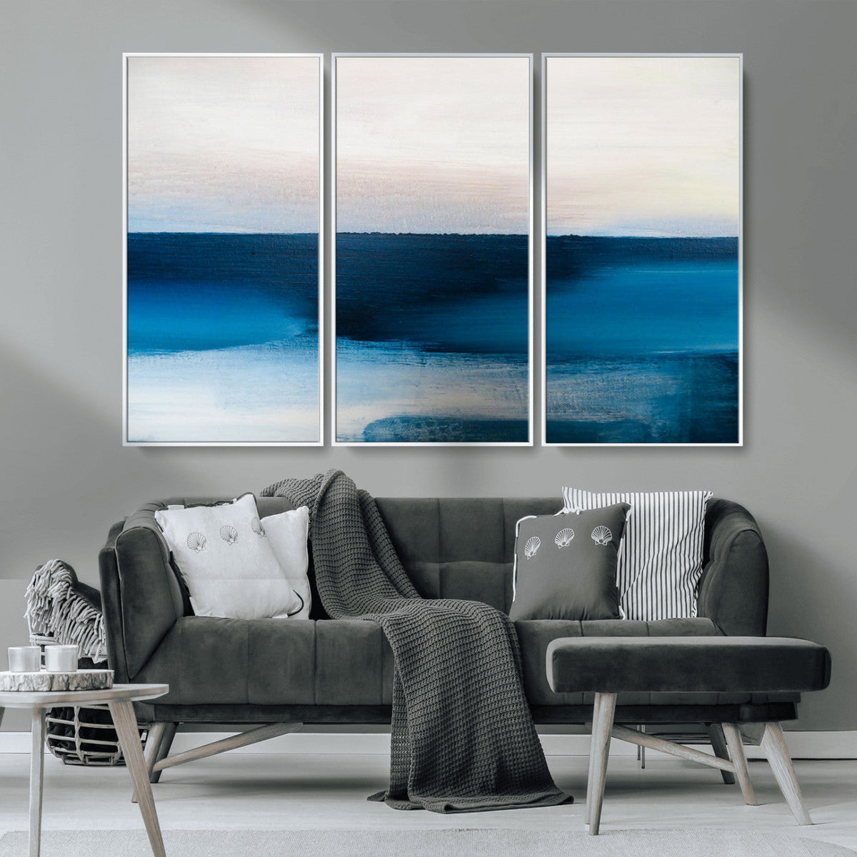 Dark Blue Abstract Wall Art Canvas Print