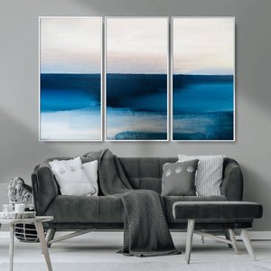 Dark Blue Abstract Wall Art Canvas Print