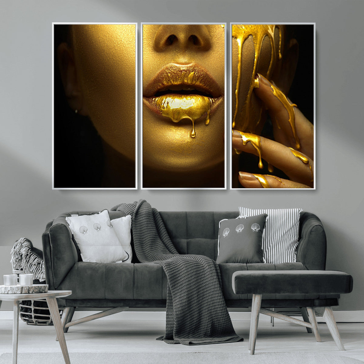 Gold and Women Wall Art Canvas Print