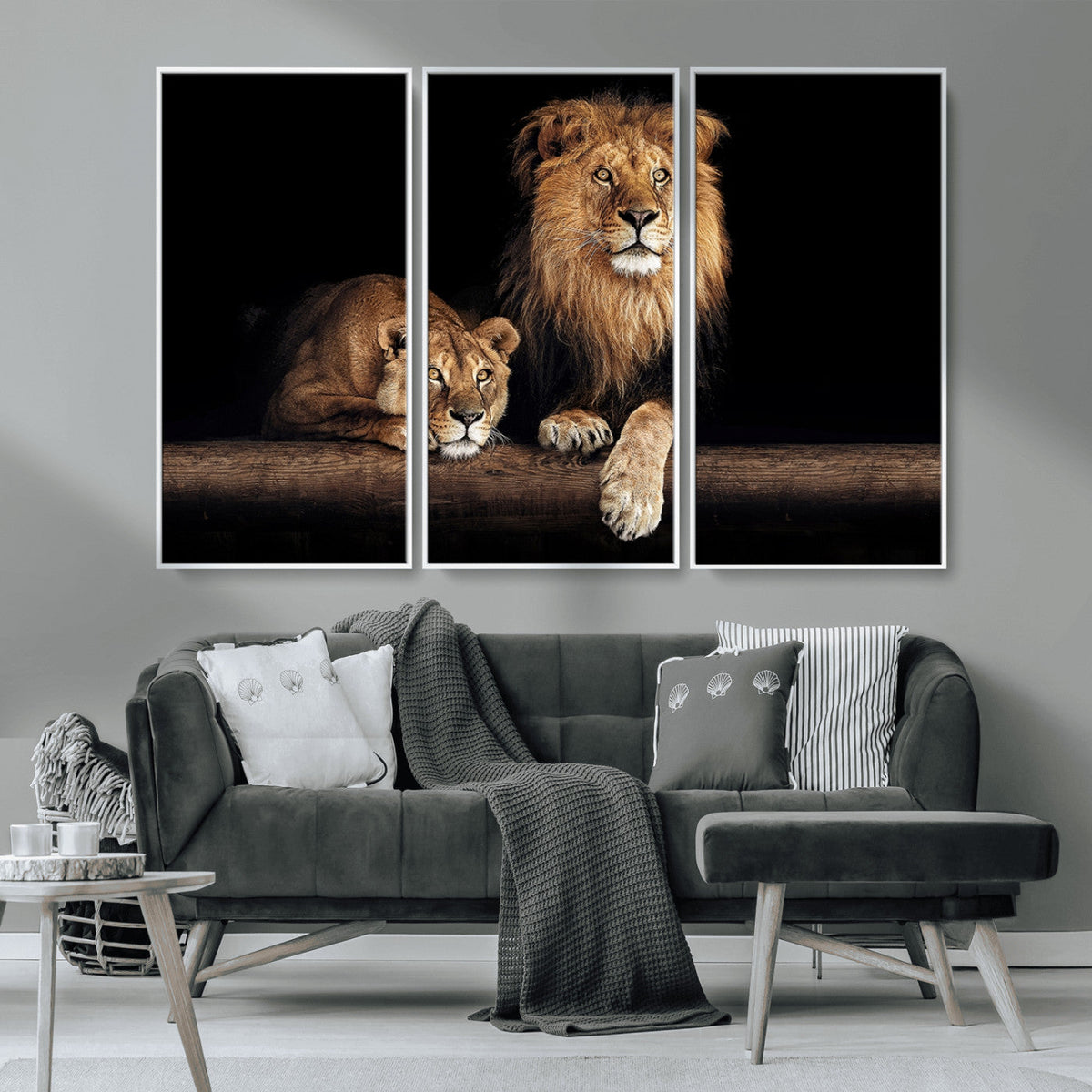 Lion Canvas Wall Art – Majestic Animal Print Artwork for