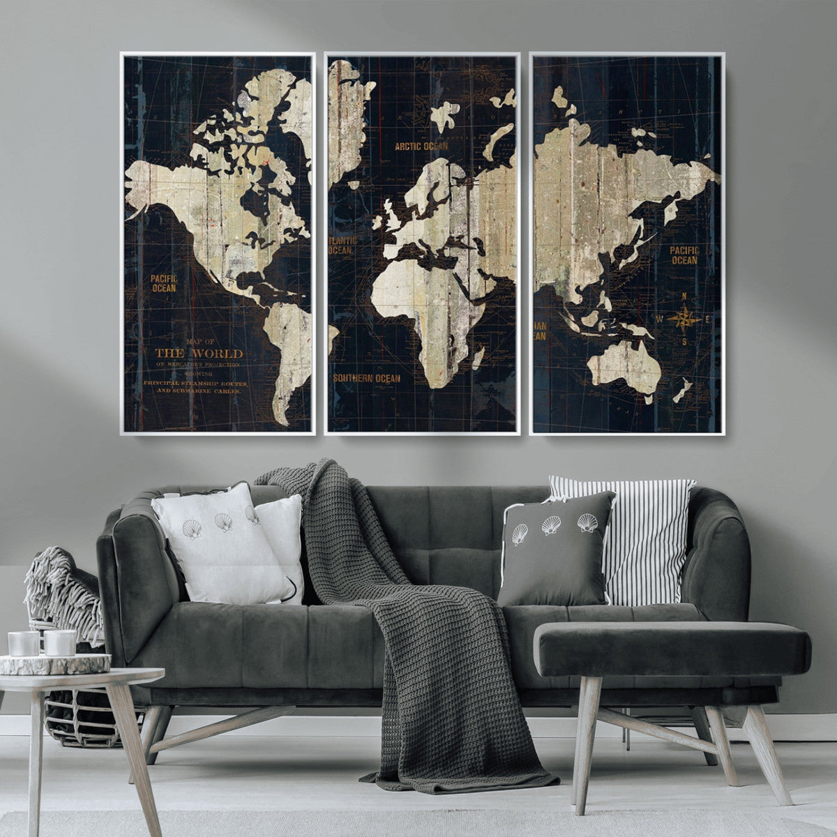 Antique Old World Map Wall Art Canvas Print