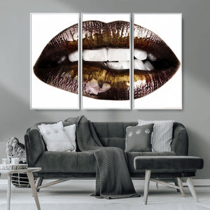 Close Up Lips Wall Art Canvas Print