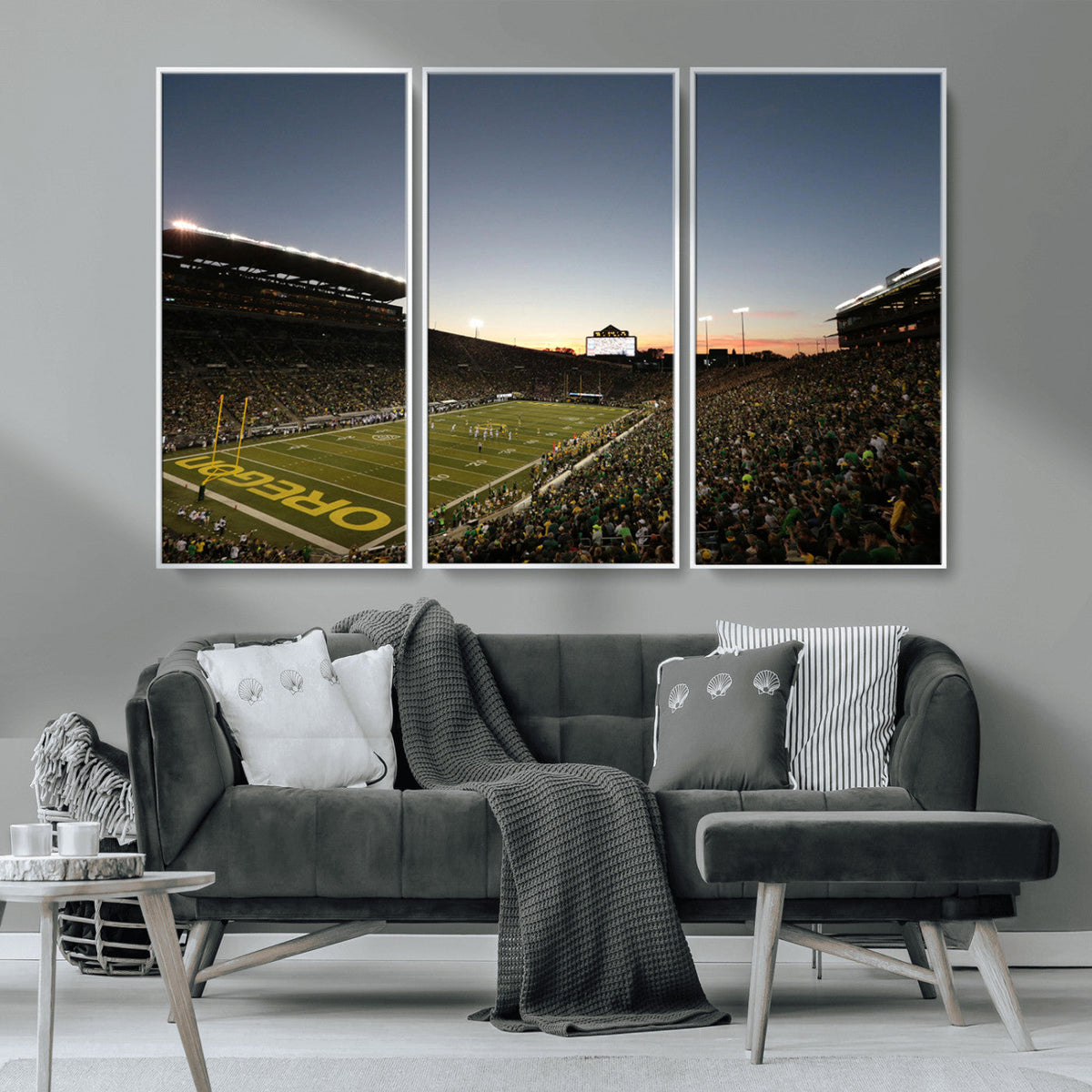 Oregon Ducks Football Team Print - Eugene Autzen Stadium