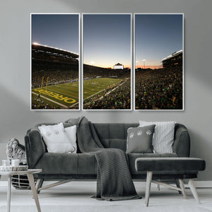 Oregon Ducks Football Team Print - Eugene Autzen Stadium