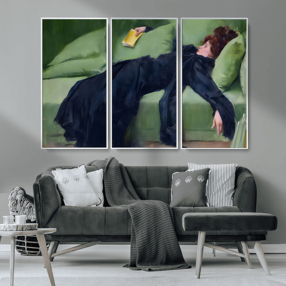 Decadent Girl by Ramon Casas Wall Art Canvas Print, Framed