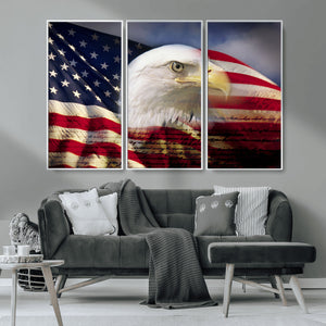 American Flag Eagle Symbol Wall Art, American Flag Eagle