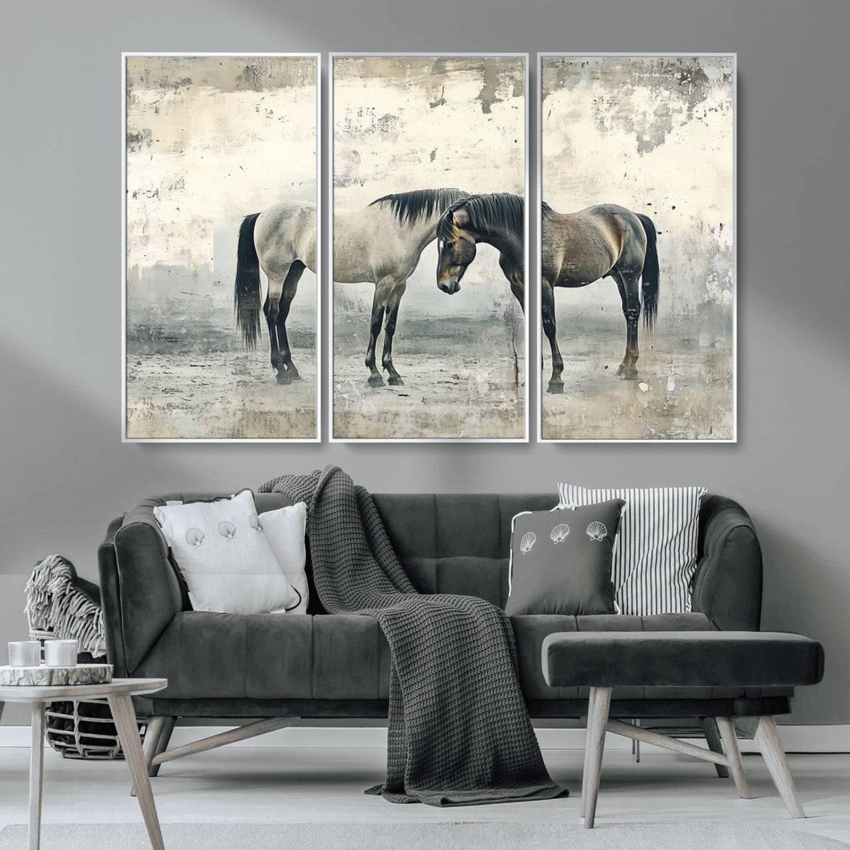 Chines Style Majestic Horses Wall Art | Ready to Hang and