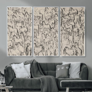 Abstract Horse Sketch Wall Art | Ready to Hang and Framed |