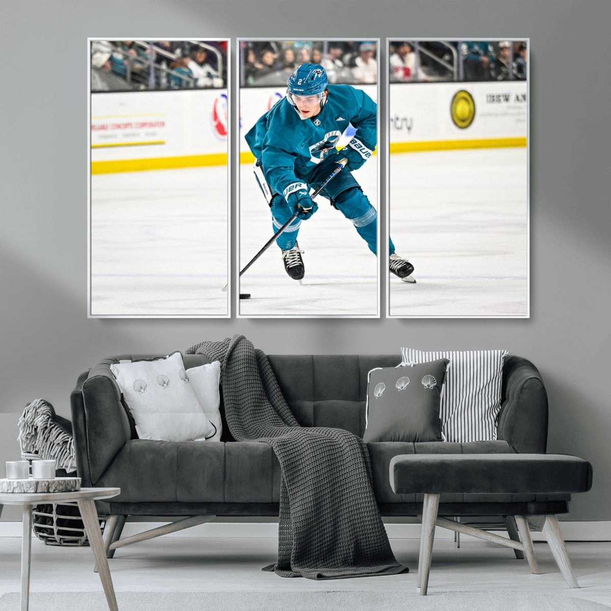 San Jose Sharks Ice Hockey Player Wall Art Canvas Print