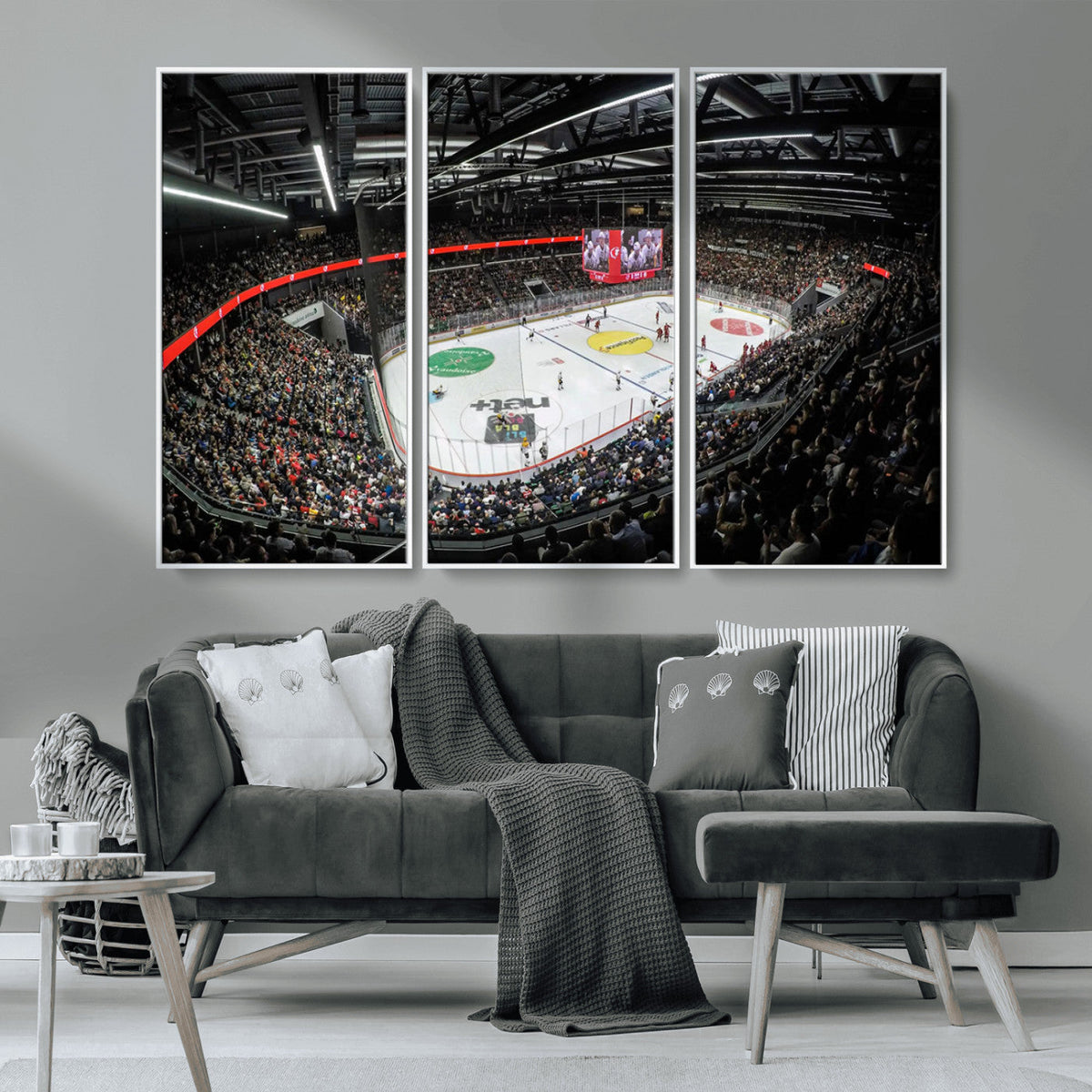 Vaudoise Lausanne Ice Hockey Arena Stadium Wall Art Canvas,