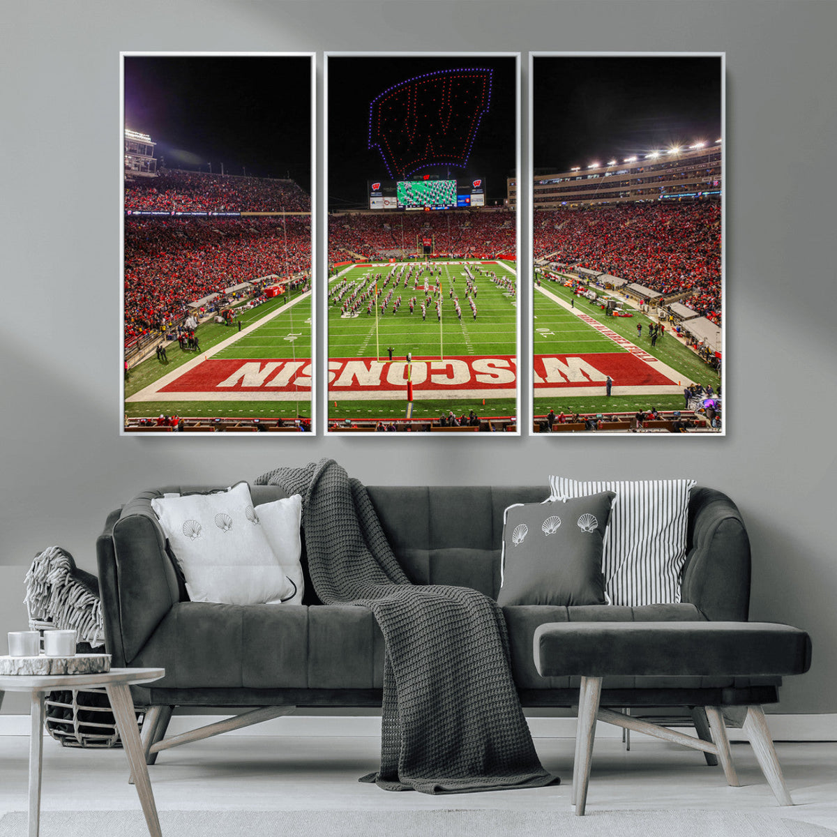 Wisconsin Badgers Football Team Print Canvas- Madison Camp