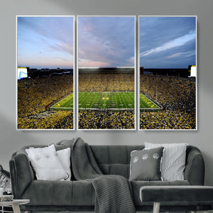Michigan Stadium Wall Art Canvas Print, Vibrant Game Day