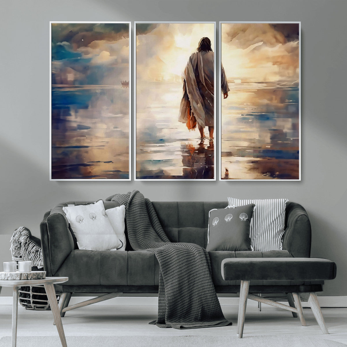 Jesus Walking on Water Wall Art | Ready to Hang Spiritual