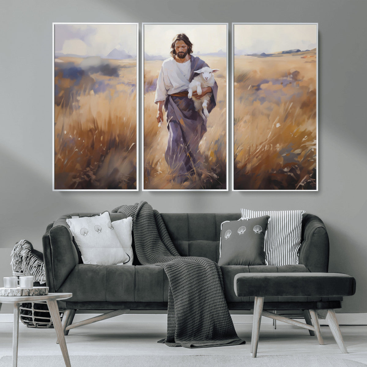 Jesus the Good Shepherd Wall Art Canvas Print - Lost Lamb