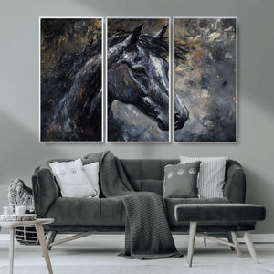 Large Abstract Horse Wall Art Canvas Print | Farmhouse Wall
