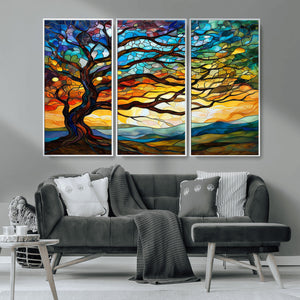 Mosaic Tree Wall Art | Ready to Hang Stained Glass Style