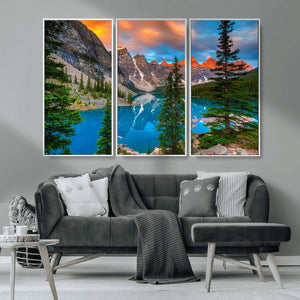 Canadian Rockies Moraine Lake Wall Art Canvas Print, Pine