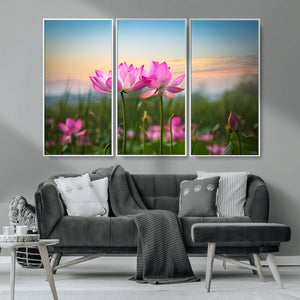 Pink Flower on the Mountain Canvas Print, Framed Pink Flower