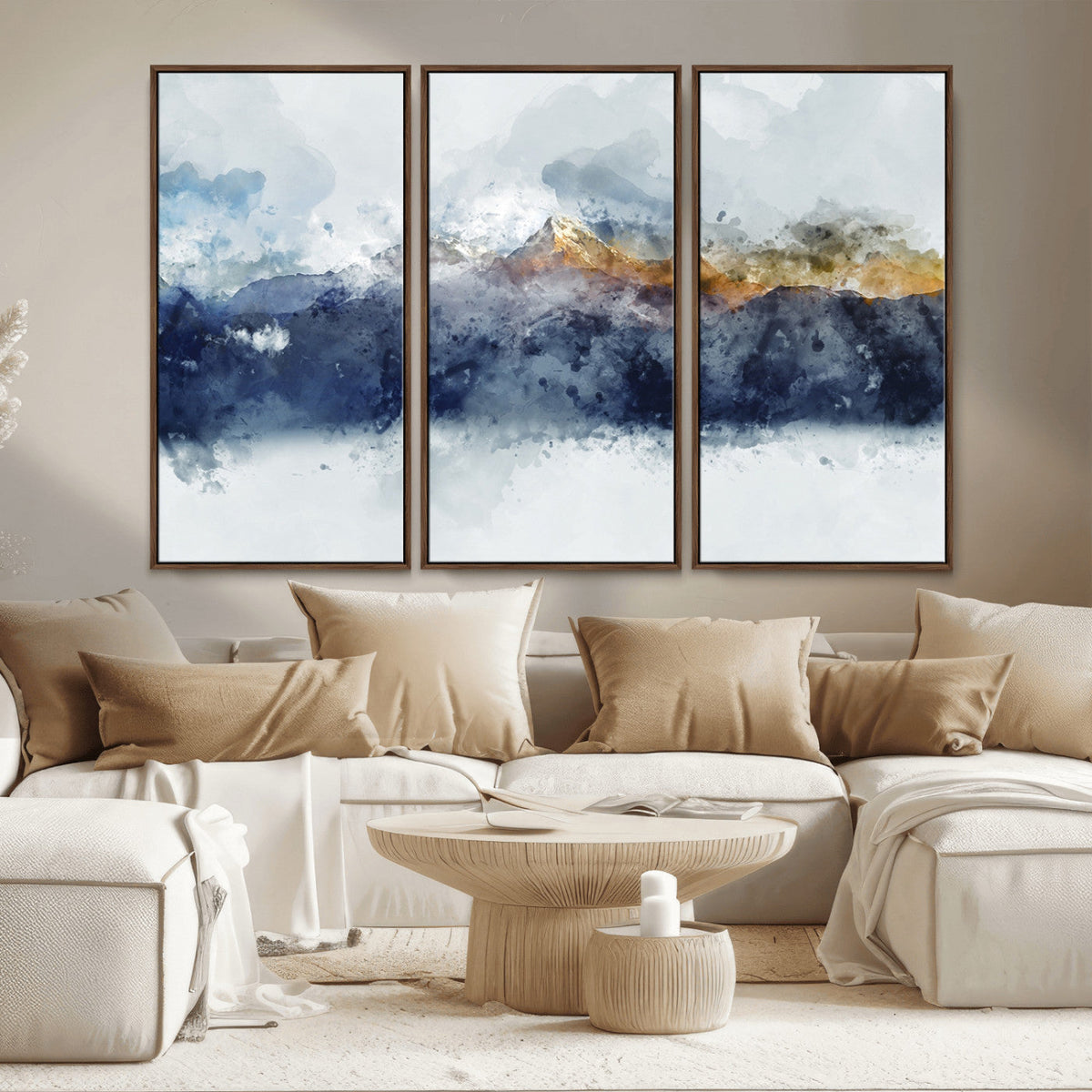 Abstract Mountain Range Art Canvas Print | 3 Panel