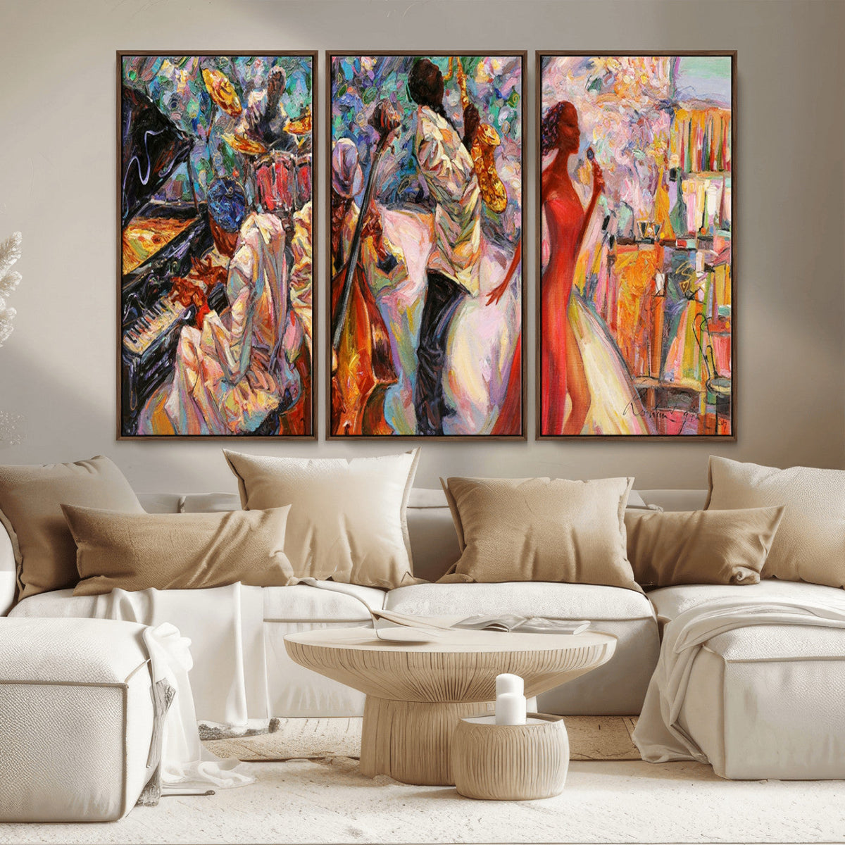 Abstract Afro American Jazz Canvas Wall Art | Music-Inspired