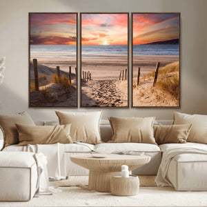 Sunset on the Sea Wall Art Canvas Print