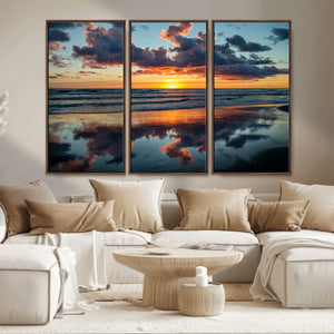 Beach Sunset Print - Stunning Ocean Canvas Artwork with